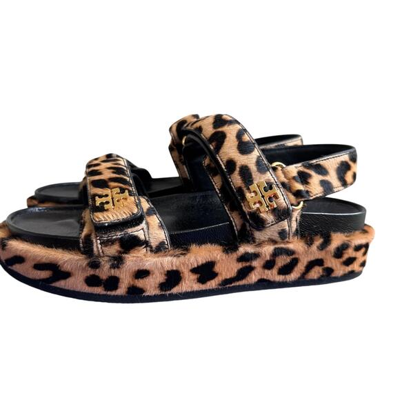Tory Burch Kira Sport Double Strap Platform Sandal Leopard Size 8 - Picture 1 of 12